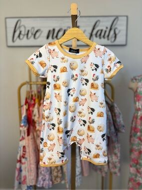 Clover Cottage Farm Friend Boy Shorty Bamboo- Cotton Blend 6-12M